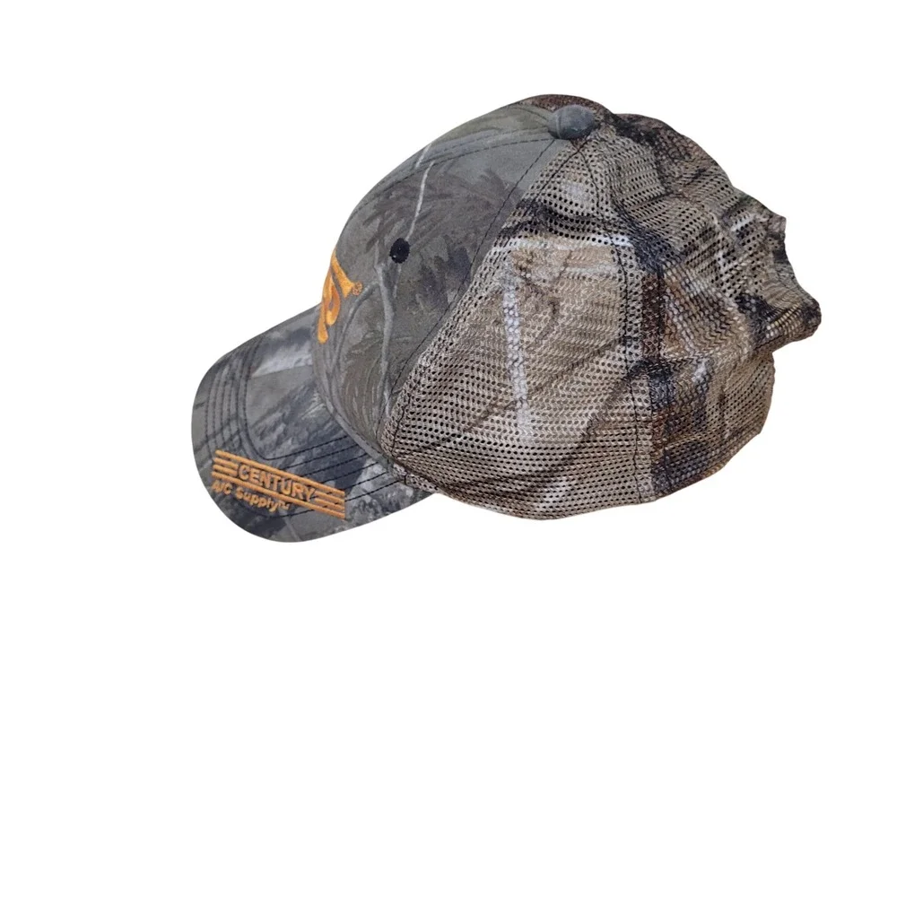RUUD Century AC Supply Camo Trucker Hat Mens RealTree Mesh Snapback Cap Orange